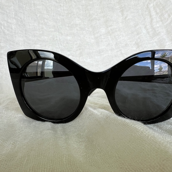 Zac Posen “Leona” Cat Eye Sunglasses – Black Acetate - Super chic! - Picture 2 of 12